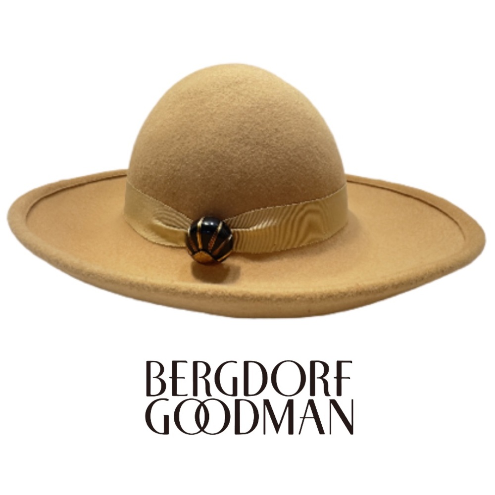 BERGDORF GOODMAN | Women’s Wool Kettle Brim Embellished Trim Hat Cap